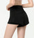 Left side view of Active Shorts with Back Zipper Pocket -black