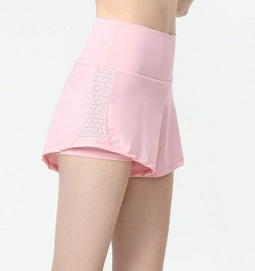 Active Shorts with Back Zipper Pocket -pink