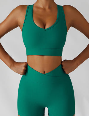 Textured Scoop Longline Sports Bra Tank