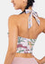 Tie Neck Floral Sports Top for teens