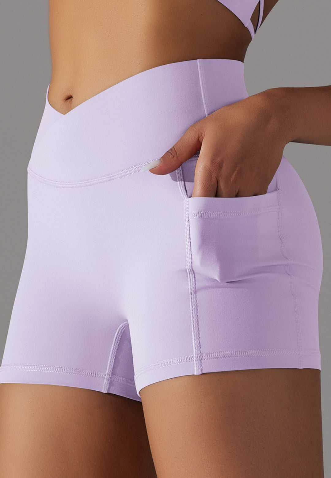 V-Waist Cross Back Shorts for her