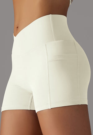Side view of V-Waist Cross Back Shorts