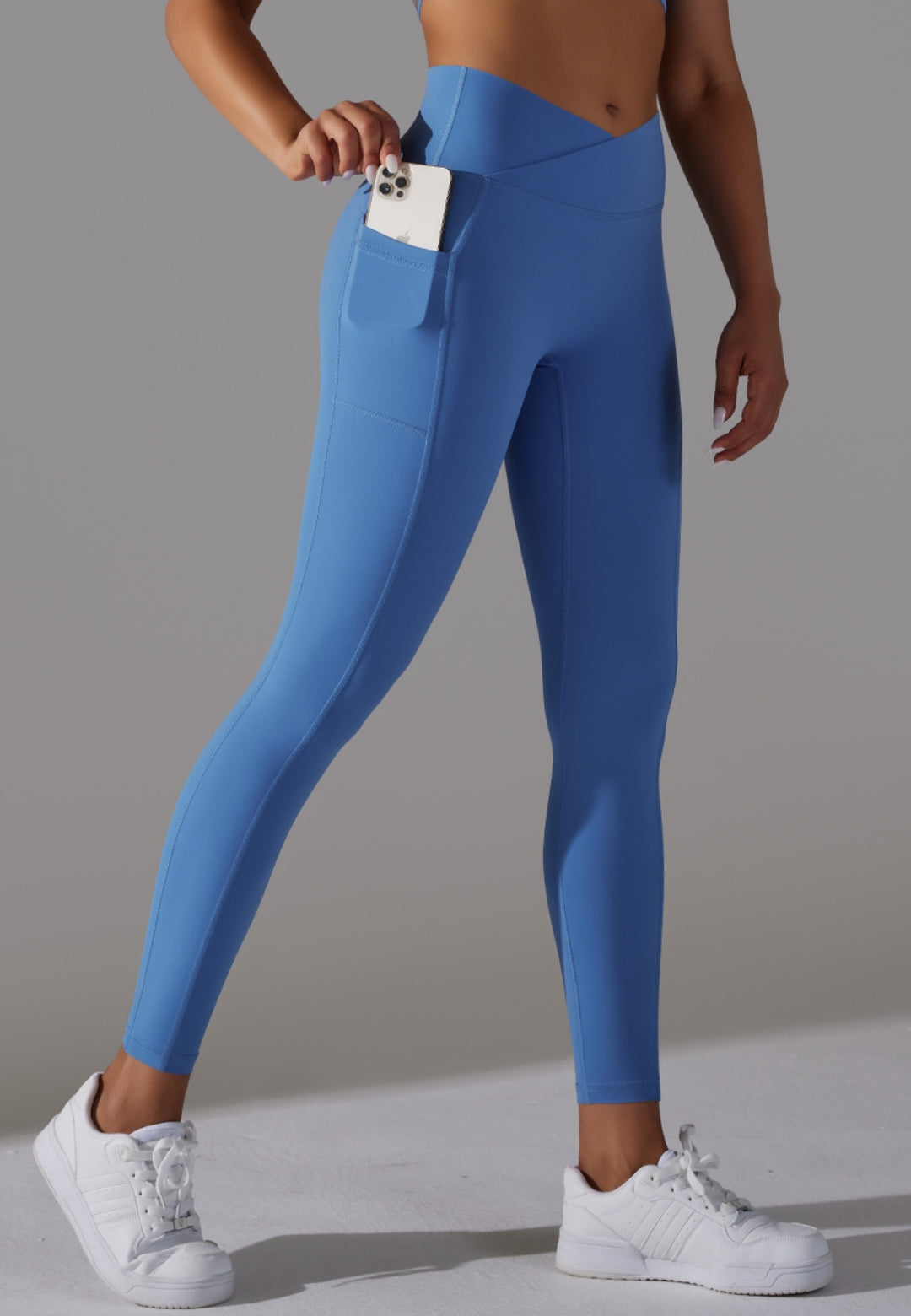 Cute Overlap V-Waist Pocket Leggings