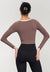 Back of Contrast Piping Sweetheart Neck Top
