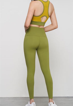 green machine Cutout Racer Back Sports Bra 