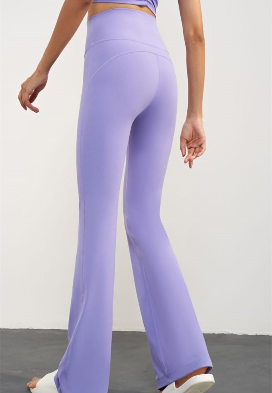 Left side view of High Waist Classic Flared Leggings