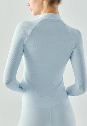 Cute Quarter Zip Knit Sports Top