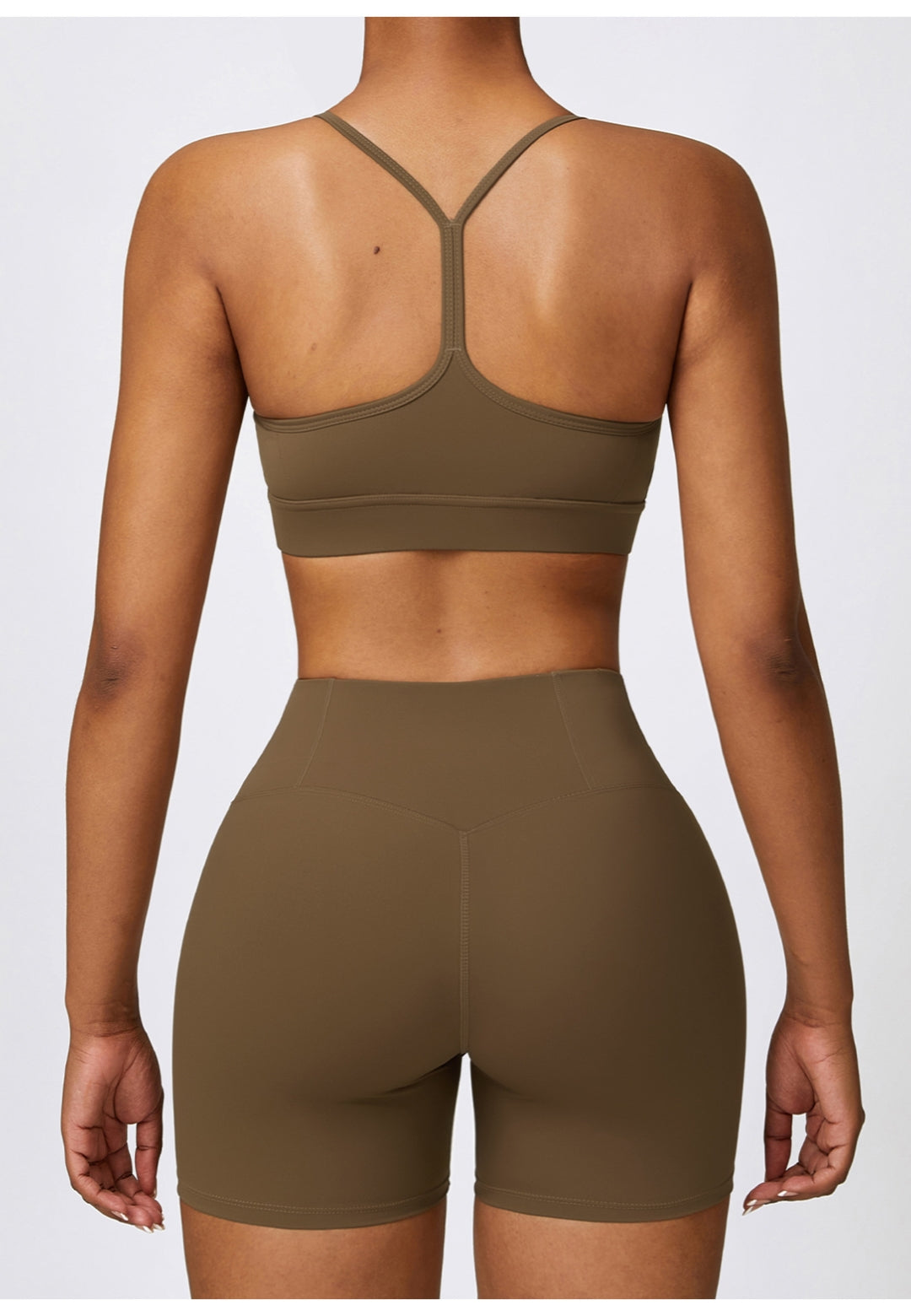 View of the back of High Waist Activewear Shorts