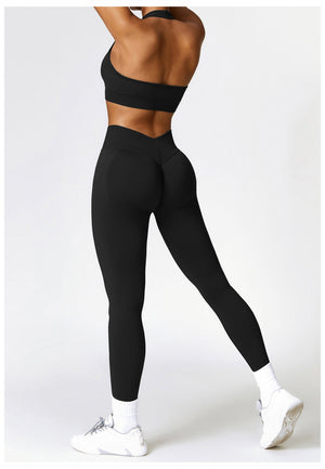 Sexy Plunge Halter Neck Sports Bra