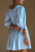 Jolie Puff Sleeve Linen Mini Dress- Ciel