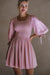Jolie Puff Sleeve Linen Mini Dress - Rose