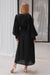 Juliette Pearl Buttons Midi Dress Black