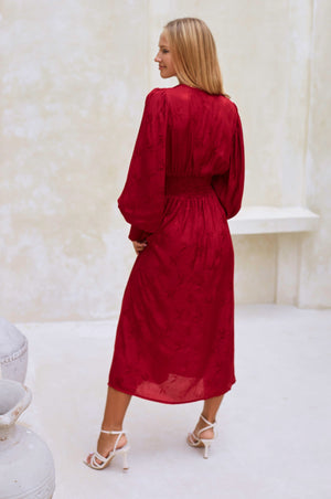 Juliette Pearl Buttons Midi Dress Pearl Ruby