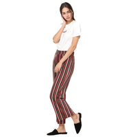 Pleione Women's Multi Stripe Printed Wide Leg Pants