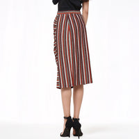 Pleione Gathered Multi Print Midi Skirt