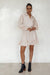 Malina Button Down Cotton Mini Dress Beige