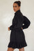 Malina Button Down Cotton Mini Dress Black