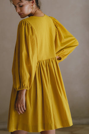 Maribelle Baby Doll Linen Dress Black