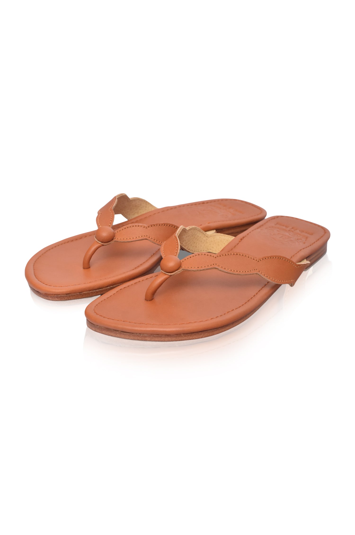 Brown Nuvola Thong Leather Slides 