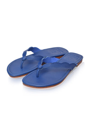 Blue Nuvola Thong Leather Slides