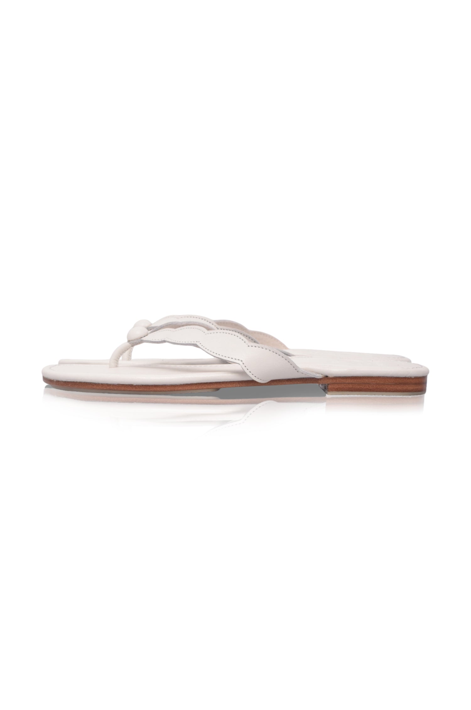 Side view of Nuvola Thong Leather Slides
