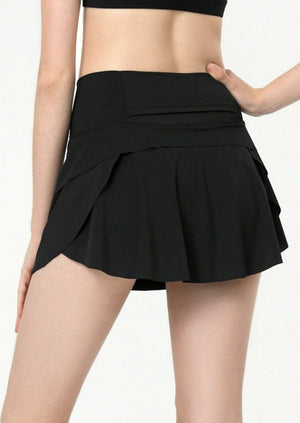 Black Ruffled Mini Tennis Skort