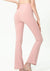 Model showing back of pink High Rise Flared Yoga Pants
