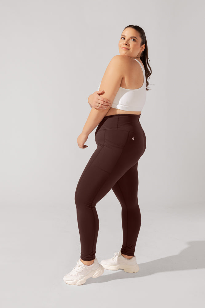 Crisscross Hourglass® Leggings with Pockets (Soft Touch) - French Roast by POPFLEX®