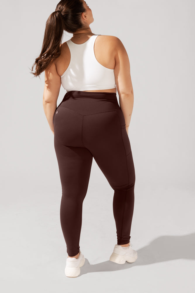 Crisscross Hourglass® Leggings with Pockets (Soft Touch) - French Roast by POPFLEX®
