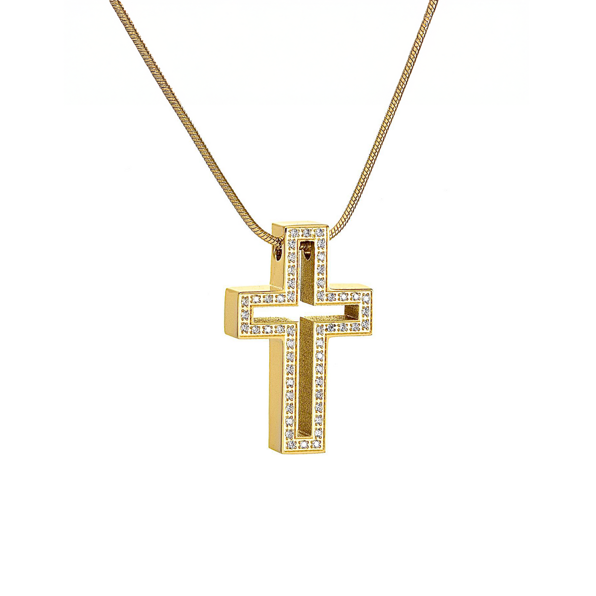 B.Tiff Gold Lumière Cross Pendant