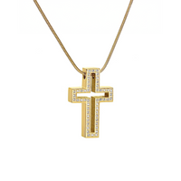 B.Tiff Gold Lumière Cross Pendant