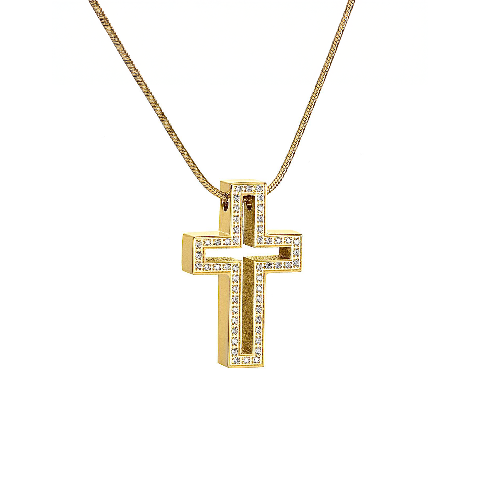B.Tiff Gold Lumière Cross Pendant
