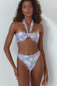 Full front view of Palmeria Bandeau Bikini Top