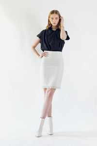 Luxe White Mini Tweed Skirt - Le Réussi®