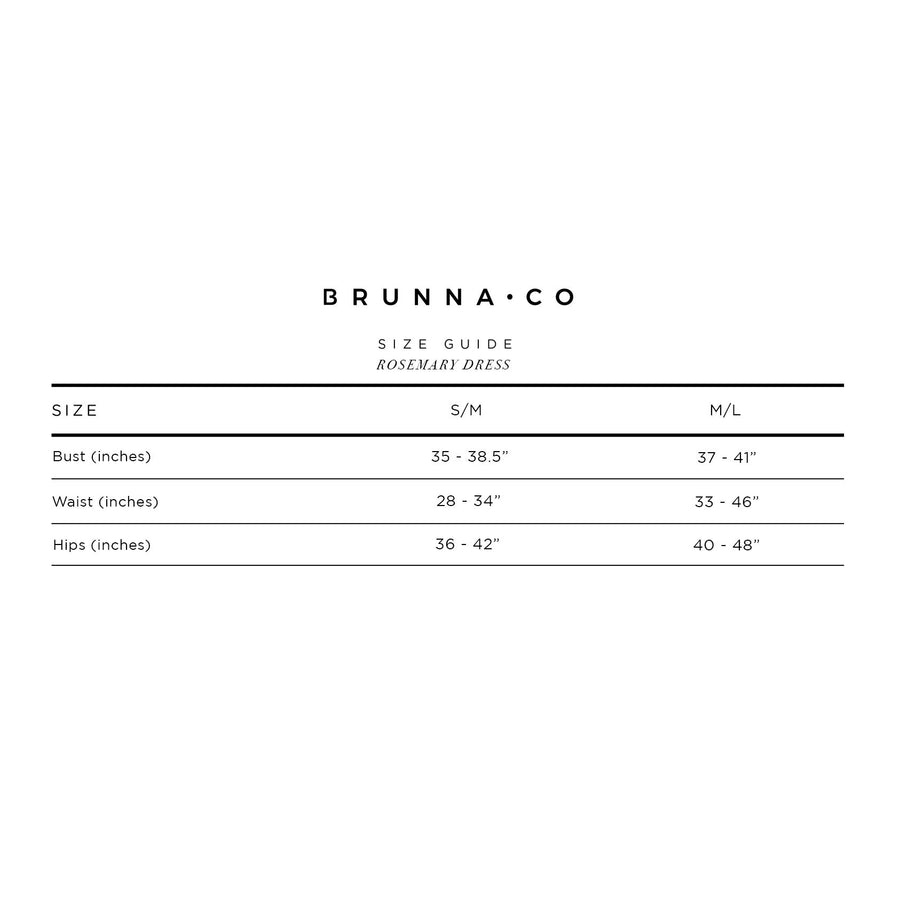 Size chart for ROSEMARY Dotted Cotton Dress, in Sunflower Yellow