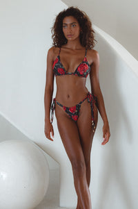 Full view of rose Sardinia Tie Bikini Top