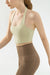 side of Buttery Soft Halter Active Top-off white