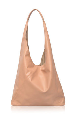 Beige Sueno Slouchy Leather Bag