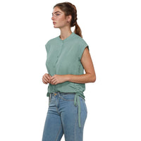 N/A Pleione Women's Button Down Side Tie Blouse