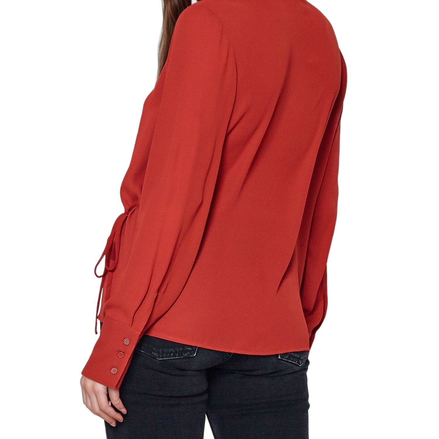 Pleione Wrap Front Long Sleeve Blouse