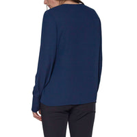 Pleione Wrap Front Long Sleeve Blouse