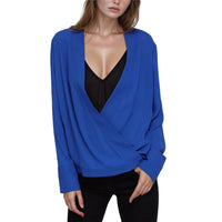 Pleione Wrap Front V-Neck Blouse
