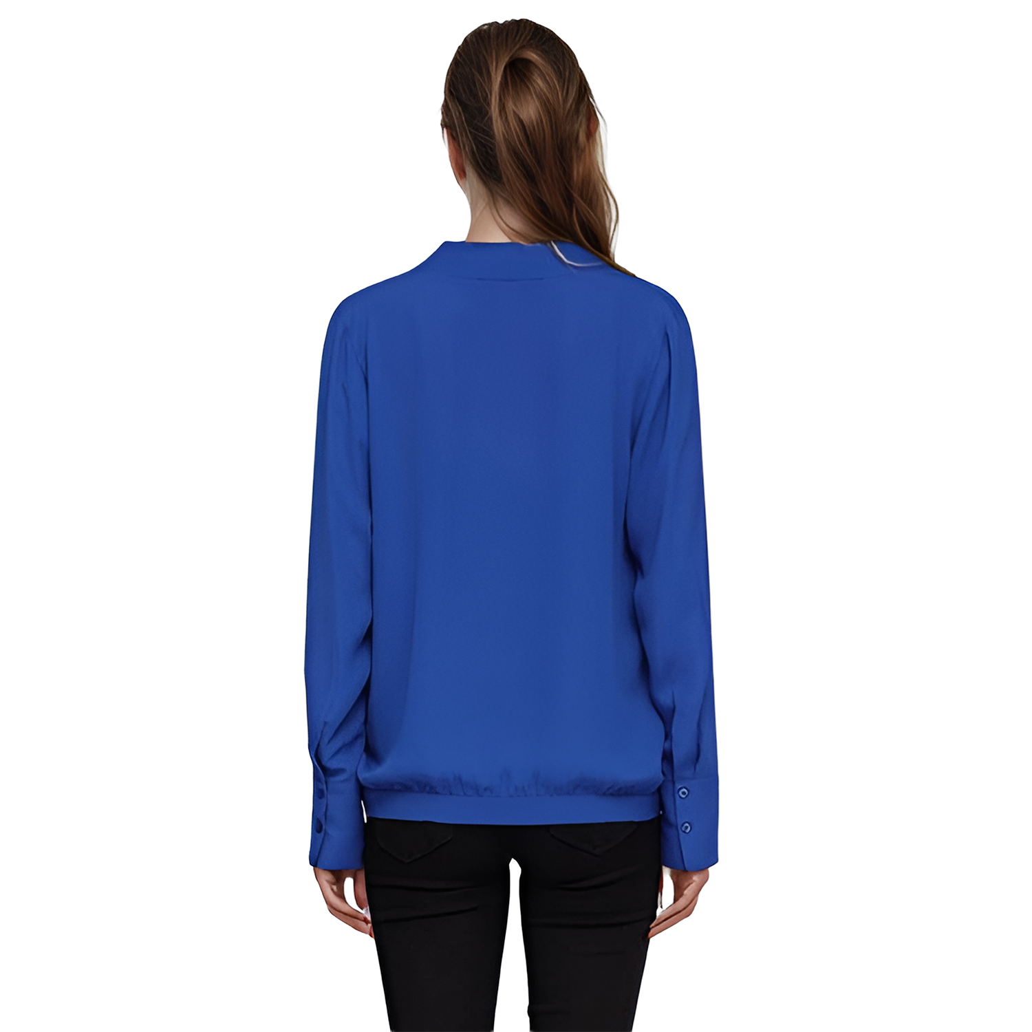 Pleione Wrap Front V-Neck Blouse