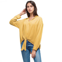 Pleione Women's Tie Hem Blouse
