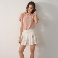 Pleione Women's Lace Sleeve Blouse