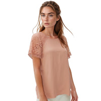 Pleione Women's Lace Sleeve Blouse