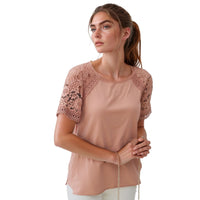 Pleione Women's Lace Sleeve Blouse