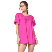 Pleione Ruffle Front Babydoll Blouse