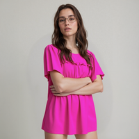 Pleione Ruffle Front Babydoll Blouse