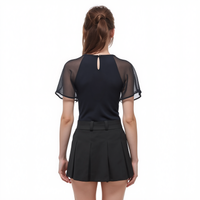 Pleione Crewneck Sheer Raglan Top